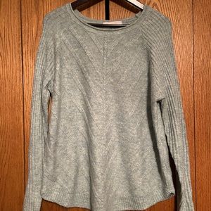 Leela and lavender sweater.  Beautiful sweater blend in a soft teal. Size Large